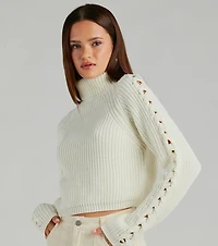 Fall Favorite Turtleneck Braided Sleeve Sweater