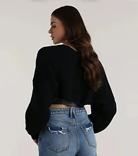 Sweet And Cozy Oversized Knit Sweater Bolero