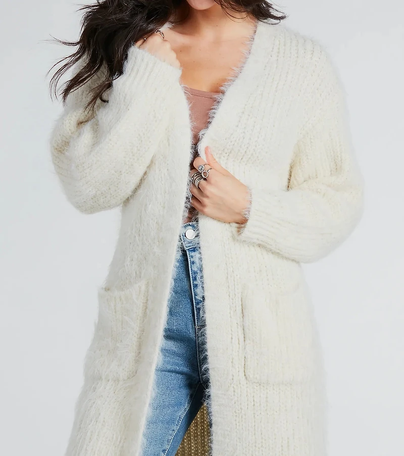 Cozy Touch Eyelash Knit Duster Cardigan
