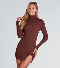 Classic Chic Mock Neck Sweater Dress