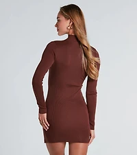 Classic Chic Mock Neck Sweater Dress