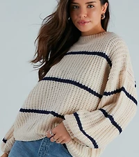 Confident Cutie Striped Oversized Sweater