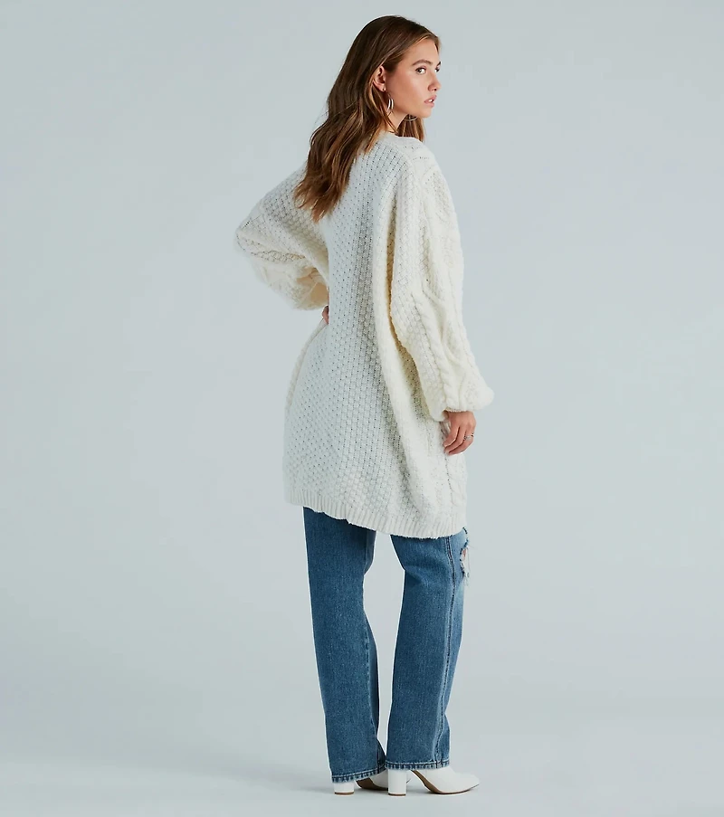 Coziest Cutie Oversized Cable Knit Cardigan
