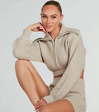 Laid-Back Chic Collared Cropped Sweater
