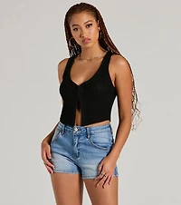 Dreamy Western Vibes Sleeveless Crochet Vest