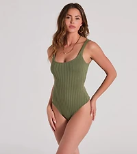 Ideal Classic Sleeveless Rib Knit Bodysuit