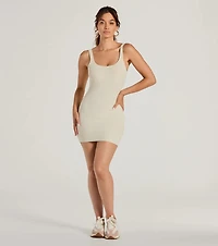 Main Style Ribbed Knit Tank Mini Dress
