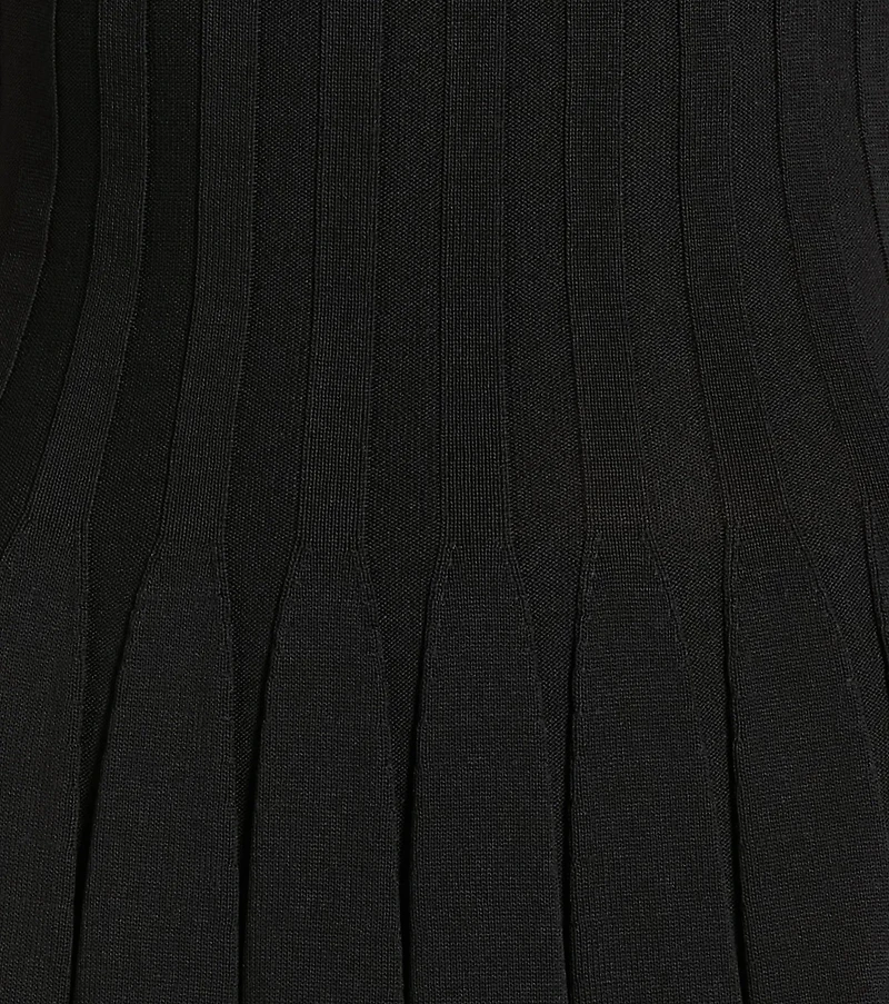 Radiant Cutie Halter Rib Knit Skater Mini Dress