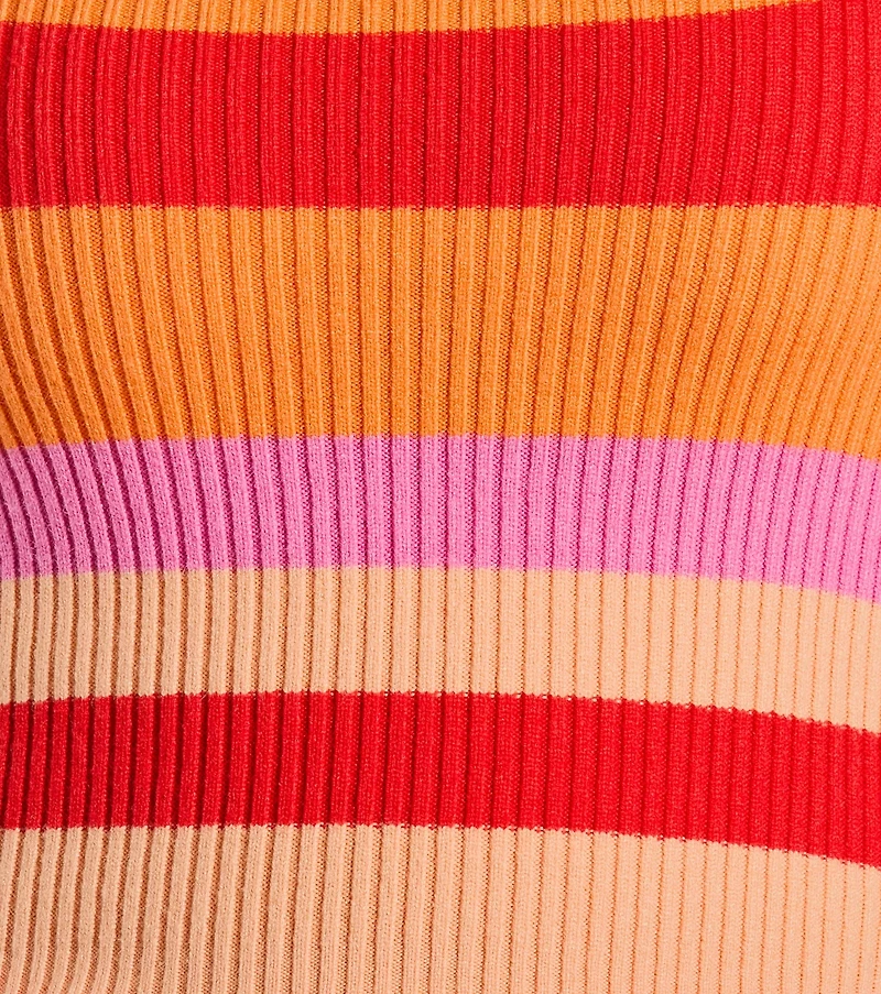 Stripe With It Halter Ribbed Knit Crop Top