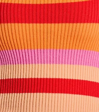Stripe With It Halter Ribbed Knit Crop Top