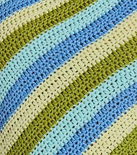 Knit The Beach Striped Strappy Crochet Crop Top