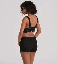 Sunset Serenity V-Neck Crochet Crop Top