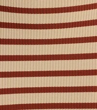 Babe Stripes Strapless Cutout Ribbed Knit Midi Dress