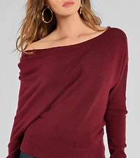 Cute And Cozy Off-Shoulder Knit Sweater