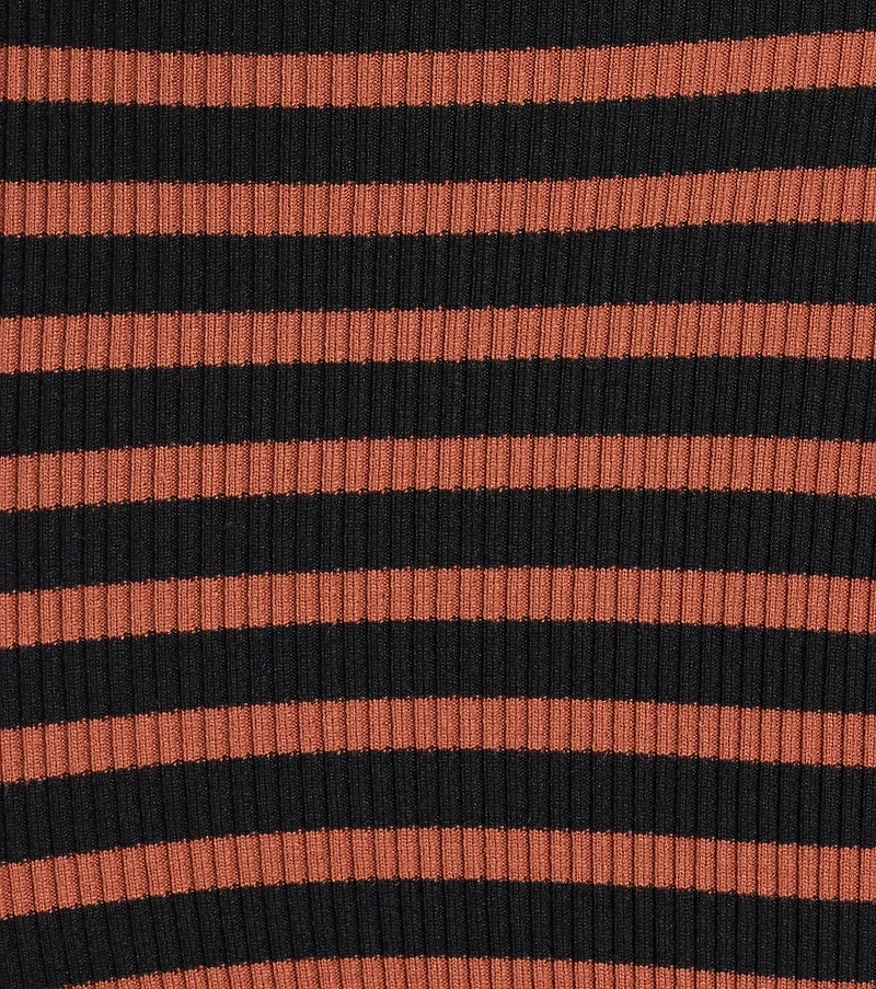 Trendy Staple Striped Ribbed Knit Midi Dress