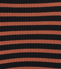 Trendy Staple Striped Ribbed Knit Midi Dress
