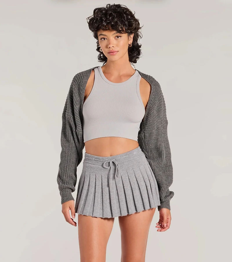 Sweet And Cozy Oversized Knit Sweater Bolero