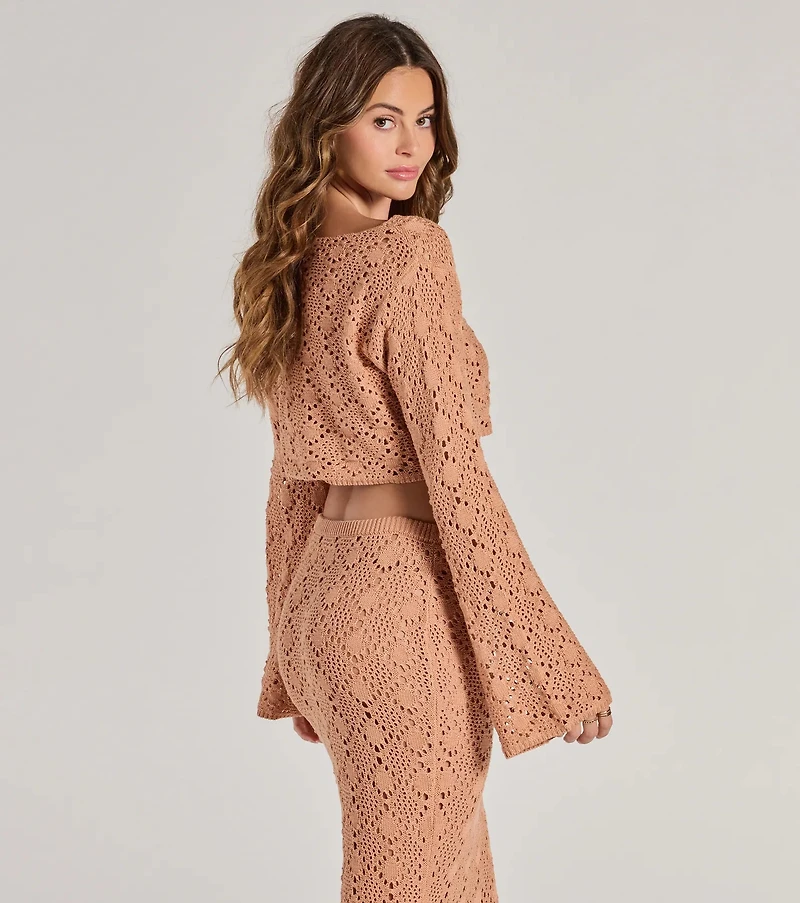 Weekend Mood Crochet Cropped Sweater