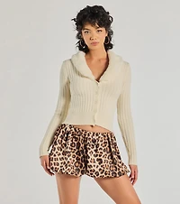 So Extra Faux Fur Trim Cardigan