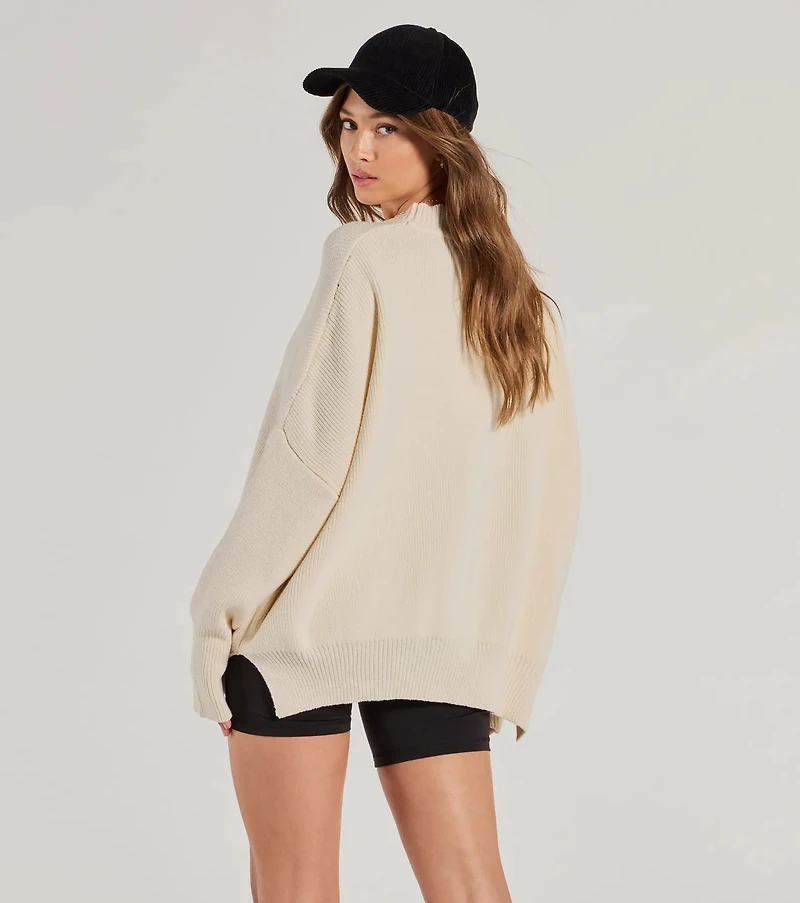 Cozy Style Ribbed Knit Oversized Sweater