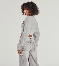 Sweet And Cozy Oversized Knit Sweater Bolero