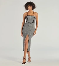 Chic Beauty Strappy Back Knit Midi Dress