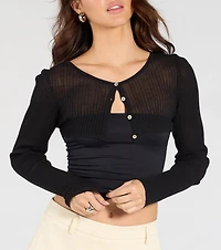 Perfectly Chic Button Crop Sweater Topper
