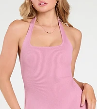 The Cards Halter Skater Mini Dress