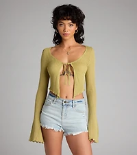 Caught Up Tie Front Knit Top
