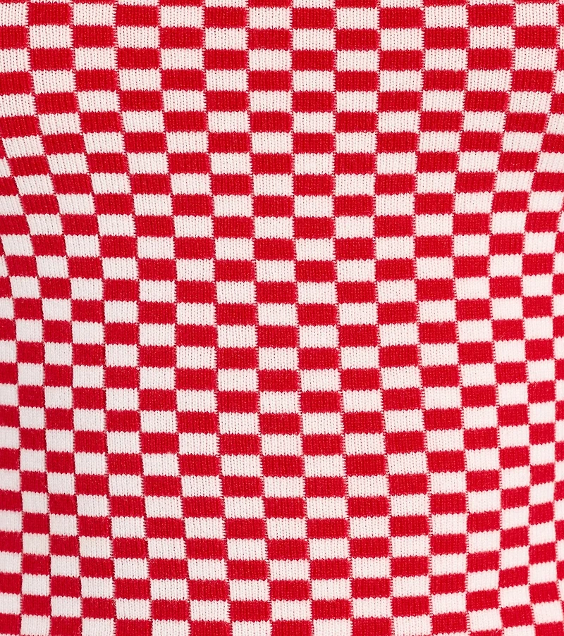 Race To The Finish Strapless Checkered Tube Top