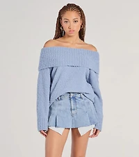 Chilly Days Off-The-Shoulder Sweater