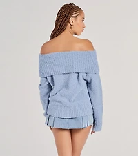 Chilly Days Off-The-Shoulder Sweater