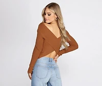 Lace Up Cross Back Sweater