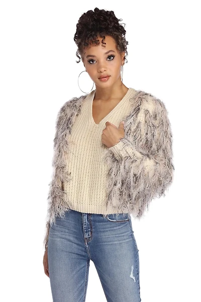 Shabby Chic Shaggy Cardigan