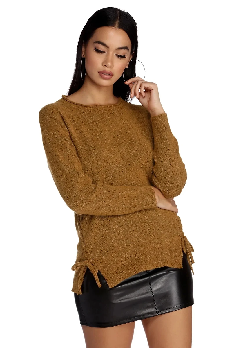 Side To Lattice Sweater