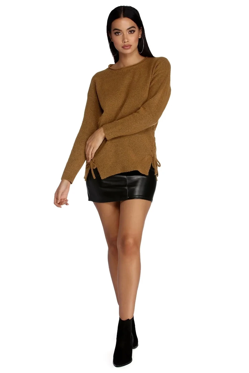 Side To Lattice Sweater