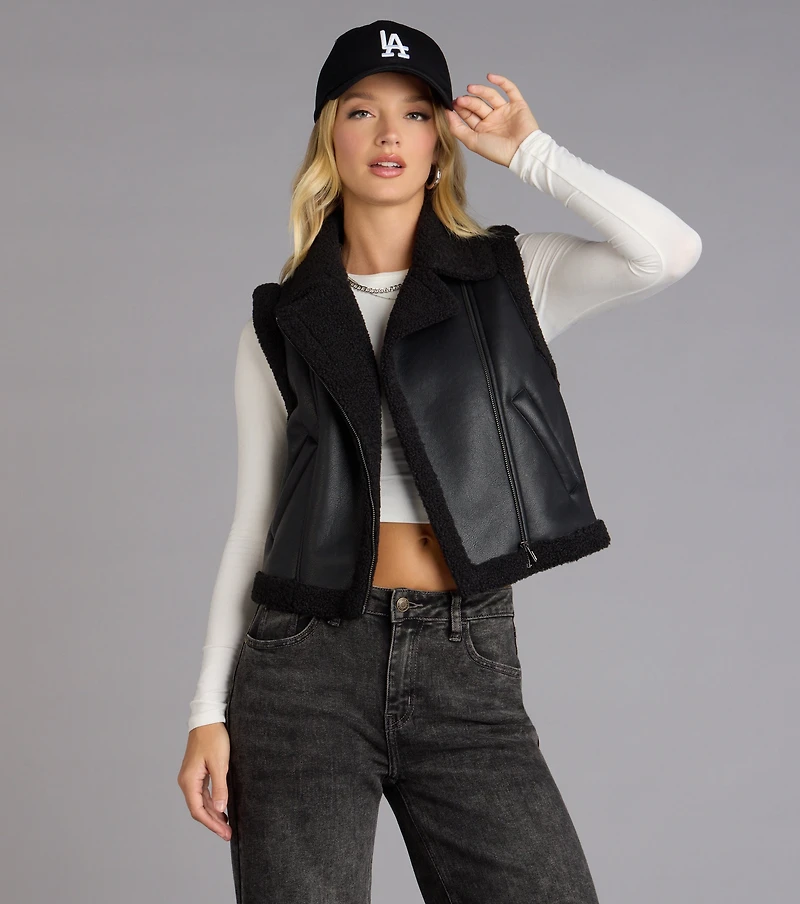 Chill Factor Faux Sherpa Trim Vest