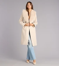 City Noir Removable Faux Fur Trench Coat