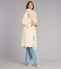 City Noir Removable Faux Fur Trench Coat