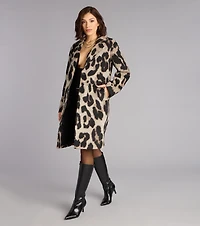 City Cat Leopard Trench Coat