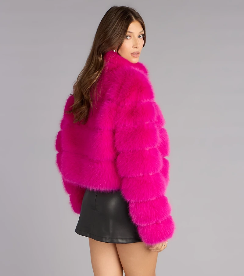 Frost Mode Faux Fur Crop Jacket