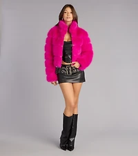 Frost Mode Faux Fur Crop Jacket