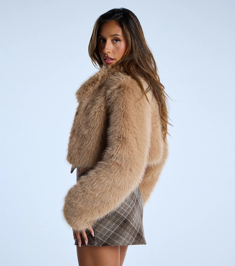 The It Girl Faux Fur Crop Jacket