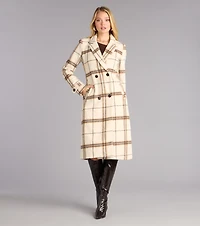 Check Please Plaid Trench Coat