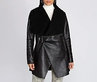 She Means Business Faux Leather Coat