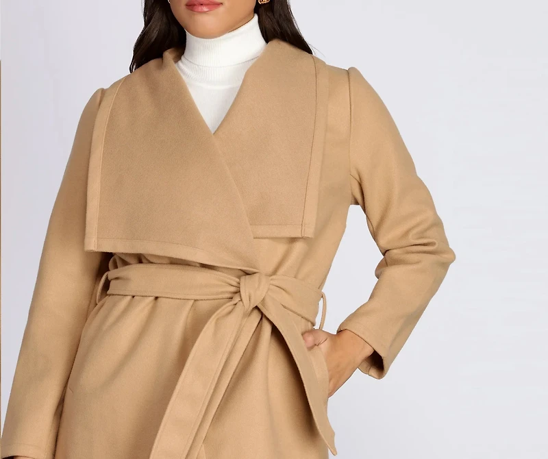 Taking Care Of Business Belted Coat