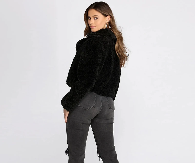 Faux Fur Moto Jacket