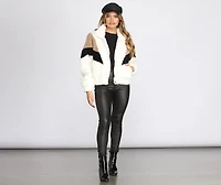 Ready To Go Chevron Faux Fur Jacket