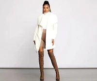 So Fab Fleece Belted Trench Coat