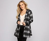 Preppy Plaid Belted Coat